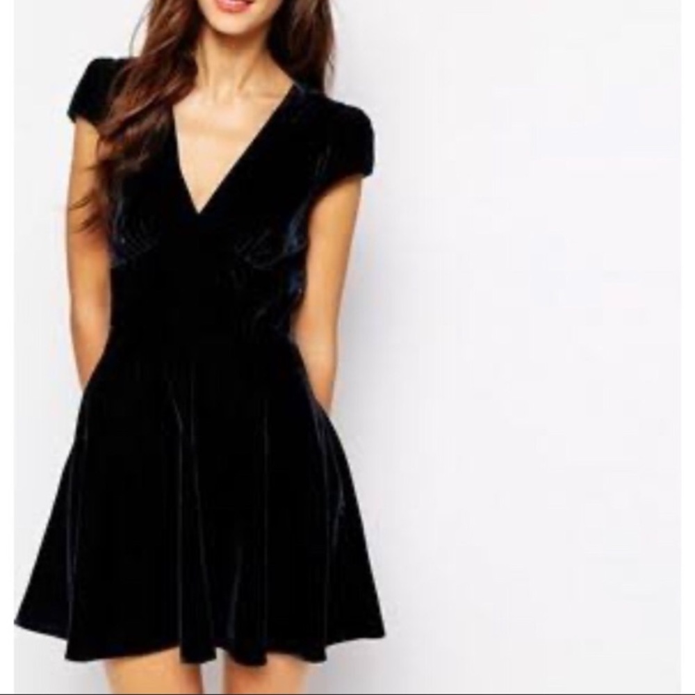 Jack Wills Dark Blue Velvet Dress